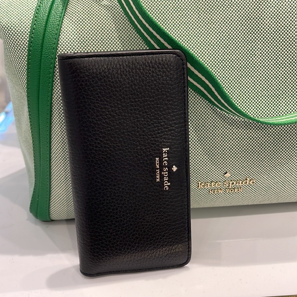 Kate Spade Dumpling Large Slim Bifold Wallet 
COLOR: Black - Picture 14 of 16